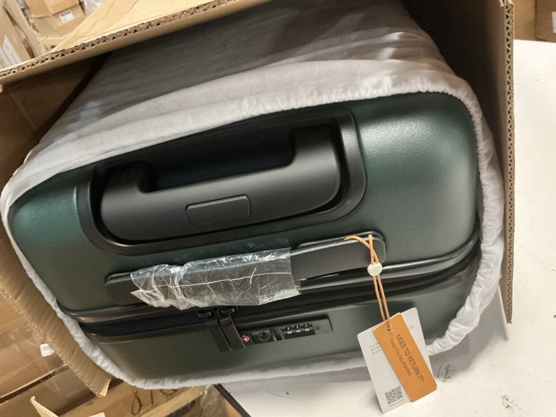 Condition photo showing Good Condition for Expandable Carry-On Suitcase, Dark Green