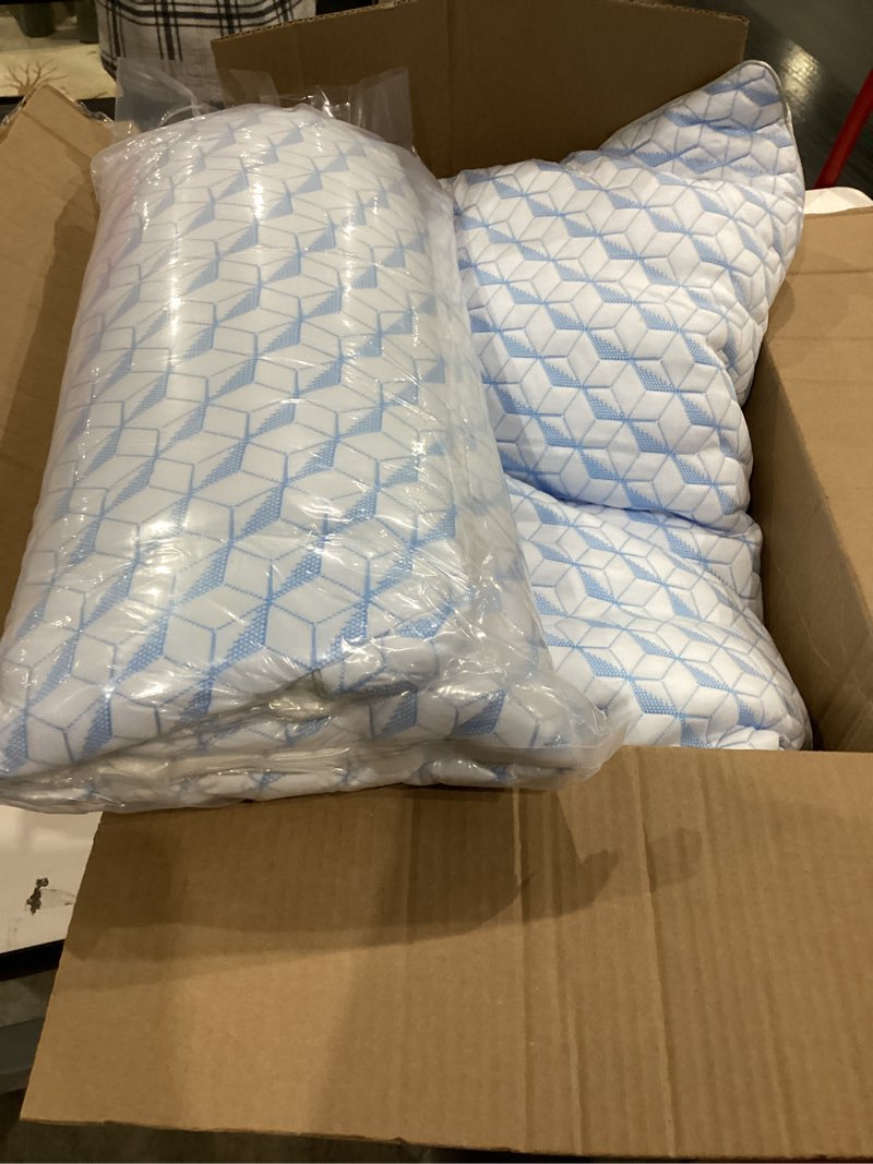 Condition photo showing Good Condition for cooling bed pillows queen size - down alternative breathable soft pillows set of 2 for side, back, and stomach sleepers - hotel quality fluffy microfiber fill skin-friendly