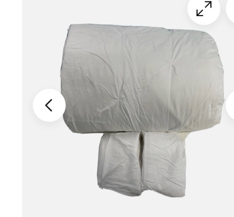 Andency White Pinch Pleat Comforter Full (79x90Inch) 3 Piece-Pintuck MARKS READ