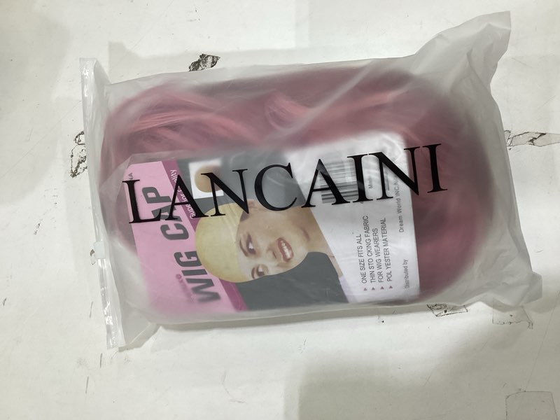 Condition photo showing New/Like New for Short Bob Wigs with Bangs for Women Loose Wavy Wig Curly Wavy Shoulder Length Bob Synthetic Cosplay Wig for Girl Colorful Costume Wigs (Lovely Pink)