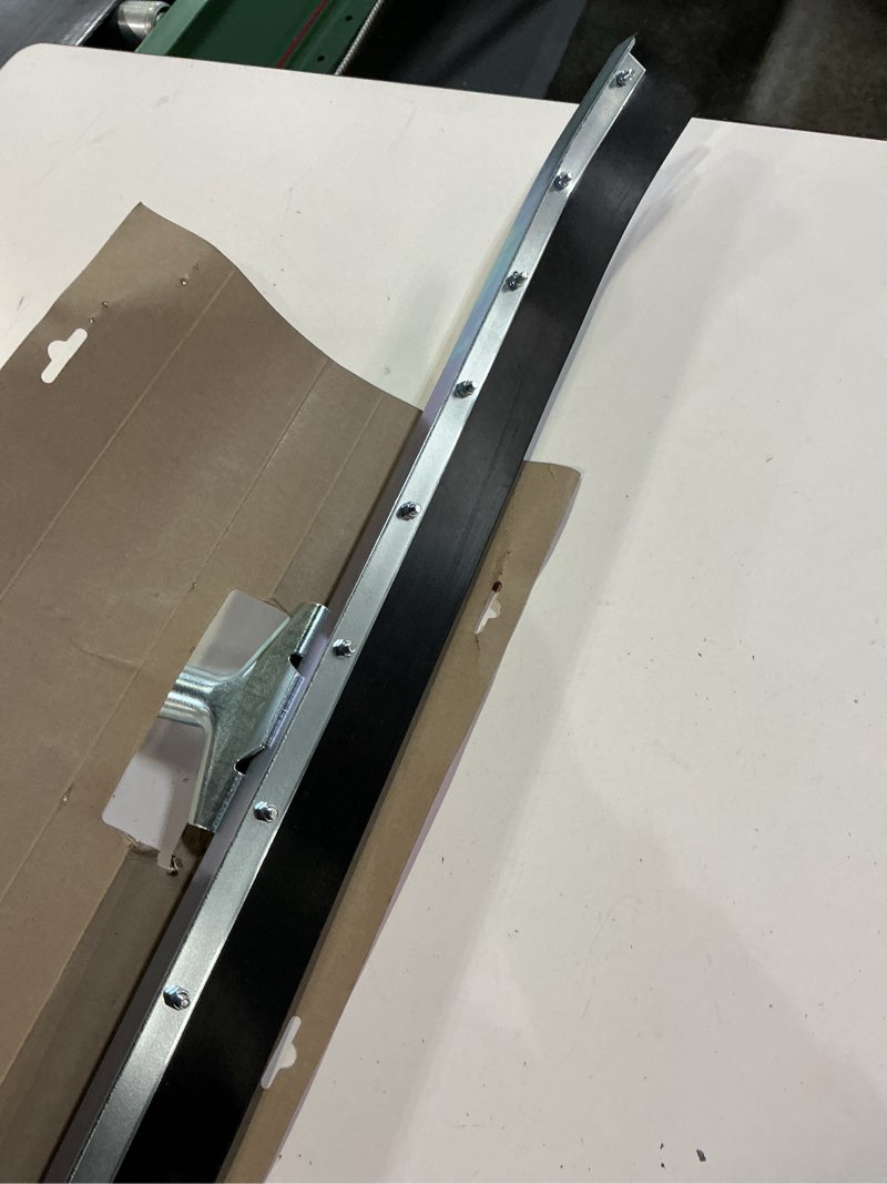 Condition photo showing Good Condition for curved floor squeegee 36", rubber blade garage squeegee, taper pole connection, handle not included