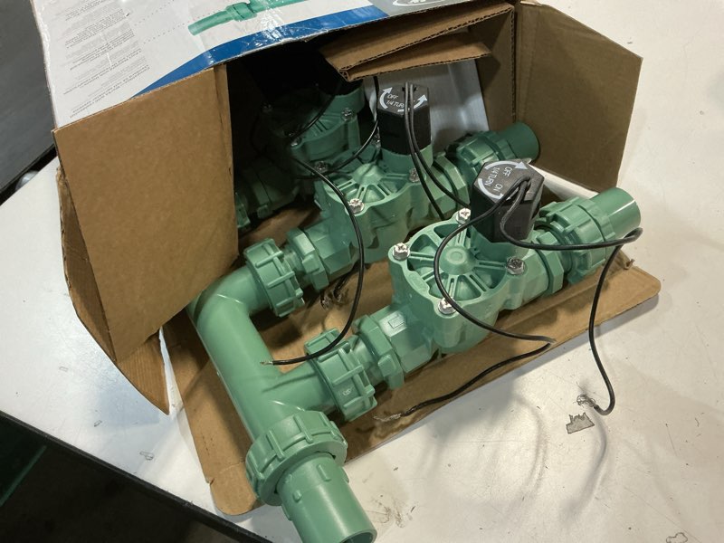 Condition photo showing Good Condition for orbit 57253 3-valve heavy duty preassembled manifold 3-valve pvc