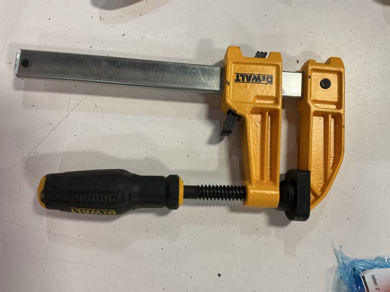 Condition photo showing As Is for dewalt 6 in. 1000 lb. bar clamp w/3.25 in. throat depth