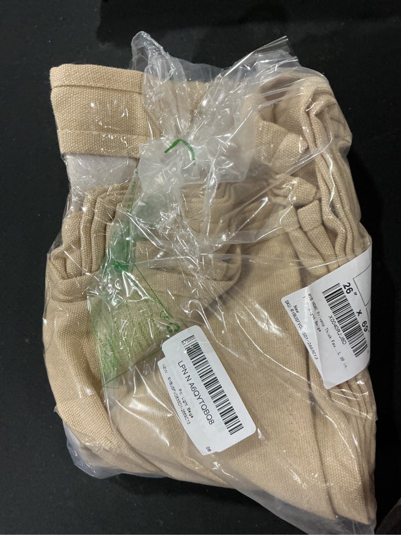 Condition photo showing Good Condition for RYB HOME Privacy Thick Faux Linen Textured French Door Curtain Adhesive Light Filgtering Tricia Wind