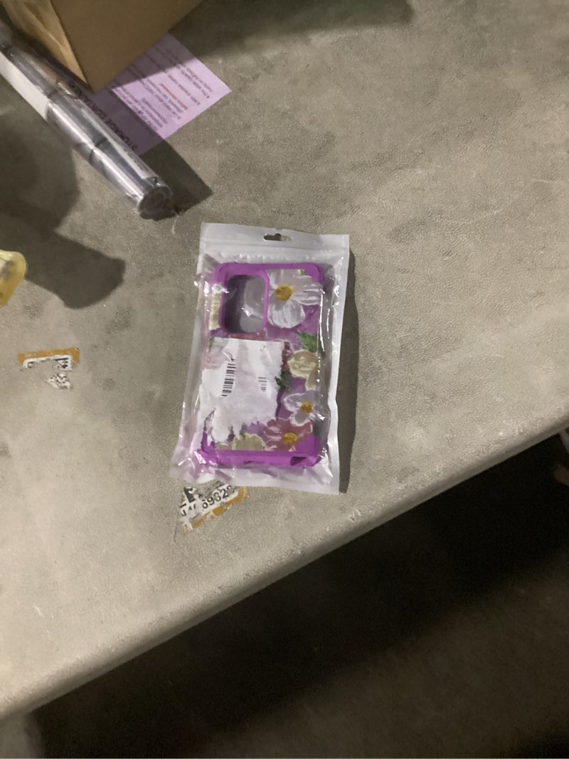 Condition photo showing New/Like New for for Galaxy S25 Ultra 5G Case,3 in 1 Oil Painting Flower Pattern Heavy Duty Protection Silicone Rubber Bumper+Hard Plastic Protective Cover for Samsung Galaxy S25 Ultra,Purple/Pink Purple/Pink Samsung Galaxy S25 Ultra