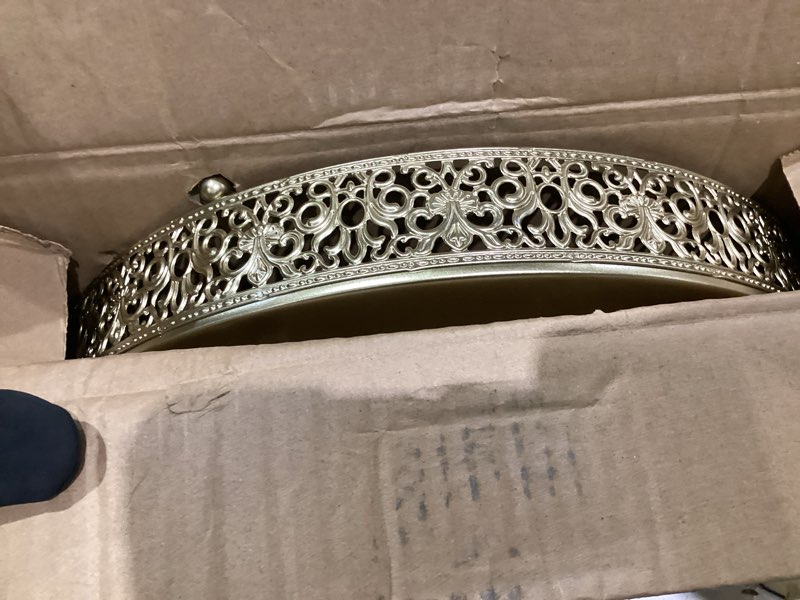 Condition photo showing Good Condition for Cake Stand, Metal Round Cupcake Dessert Stand Cake Display Holder for Wedding Party Birthday Baby Showers Anniversary,Gold 16" Gold 16in