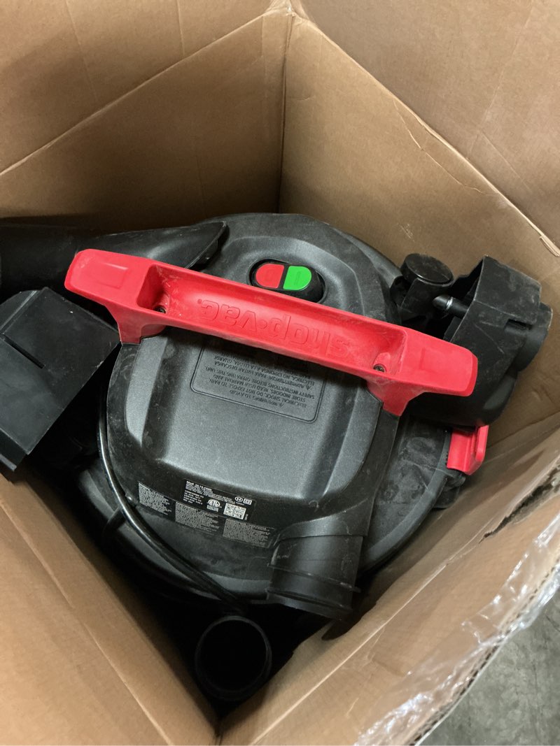 Condition photo showing As Is for shop-vac 14-gallon 6 hp corded wet/dry shop vacuum with accessories included