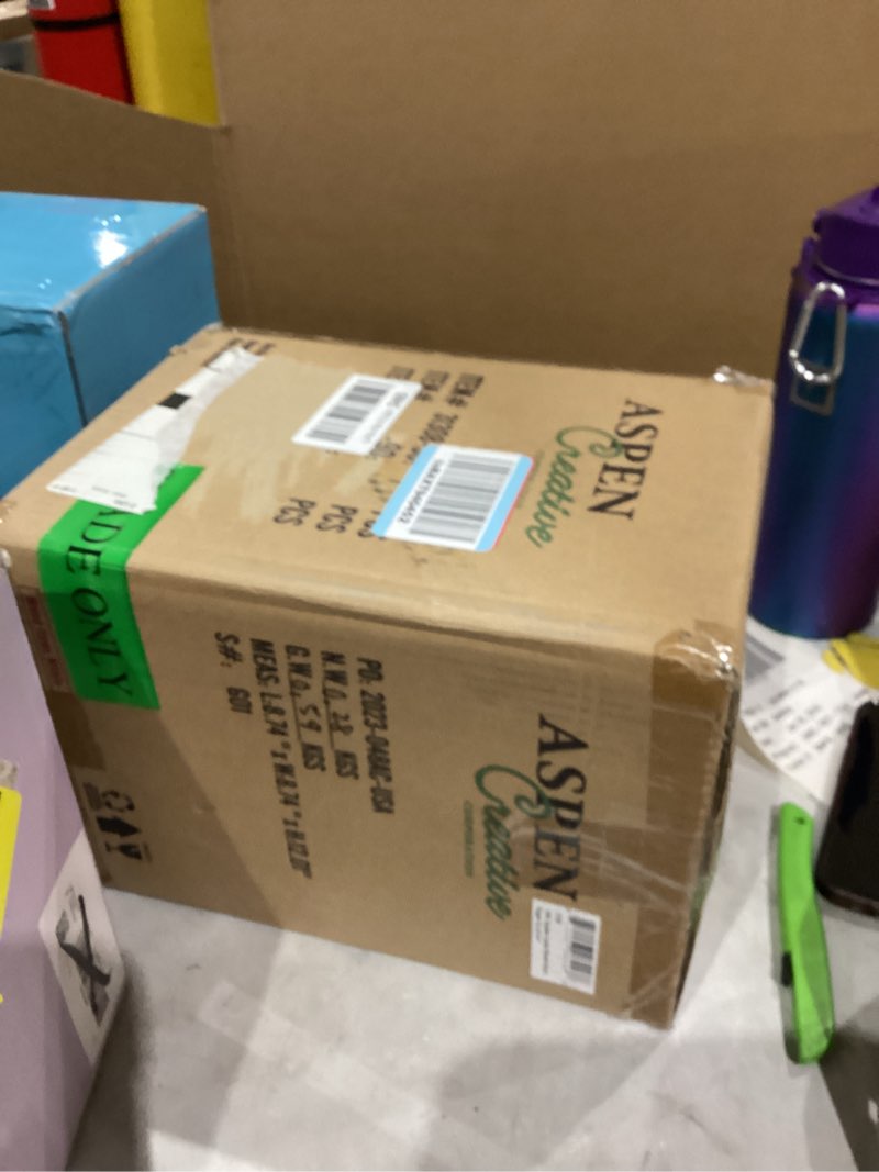 Aspen Creative 31308 Contemporary Drum (Cylinder) Shaped Spider Construction Lamp Shade in White Wov