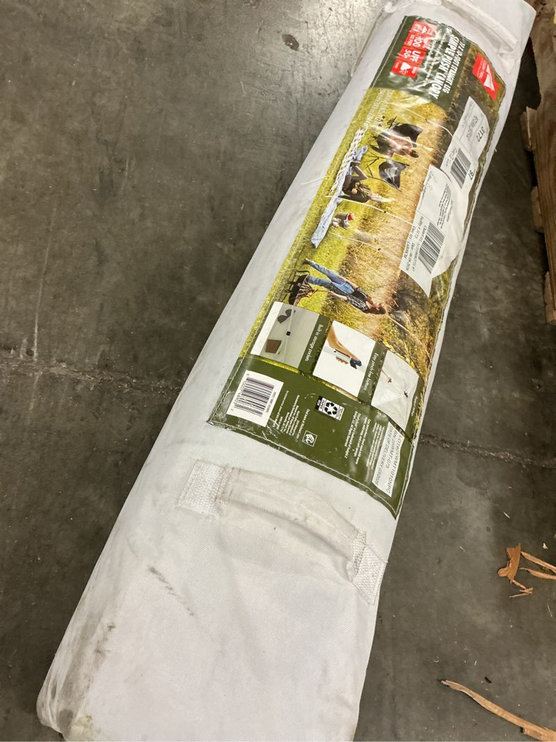 Condition photo showing As Is for (defective )ozark trail 10x10 instant pop up canopy tent with simple push setup – straight leg pop-up tent for tailgating, camping & events
