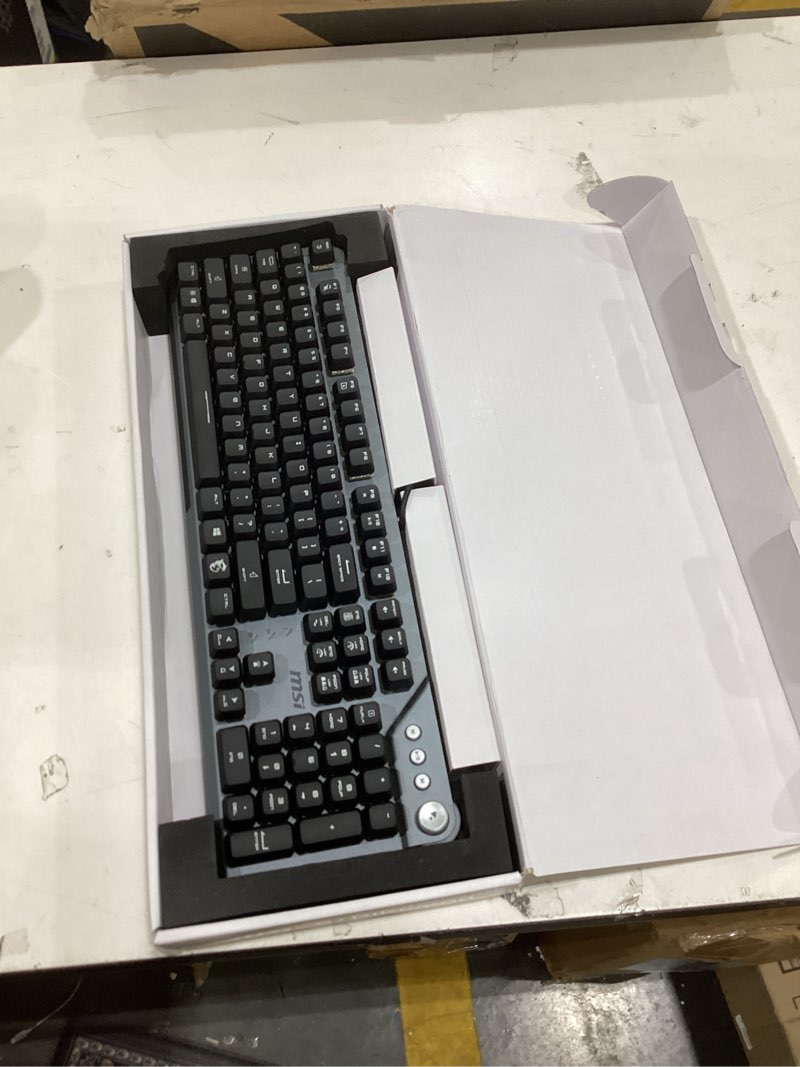 Condition photo showing As Is for msi Strike 600 - KAILH Midnight PRO Silent Tactile SWITCHES - Ergonomic Keycaps, Anti-Slip Base, Per-Key RGB Mystic Light, USB 2.0 - Full-Sized