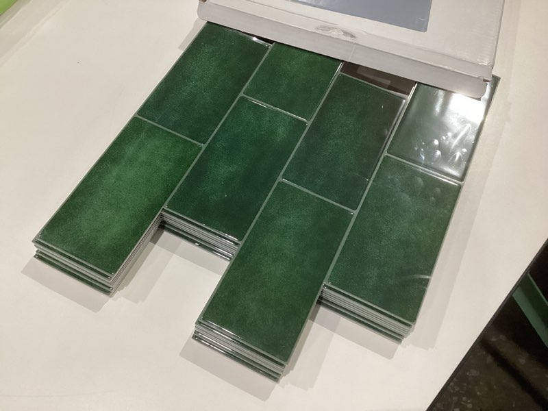 Condition photo showing New/Like New for Art3d 10-Pack Heavy-Duty Peel and Stick Backsplash, 12.6 x 10.6 Inch Stick on Wall Tiles for Kitchen Bathroom Countertop Decor, Dark Green
