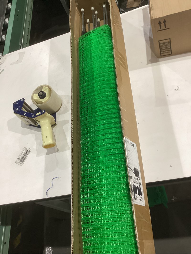 temporary fencing, 3' x 50' portable dog fence with 10 step-in posts, ground stakes & wind ropes, pl