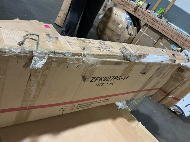 Condition photo showing As Is for Royalcraft 70" Large TV Stand with Storage and Led Lights, Console Table with 3 Drawers, TV Entertainment Center for up to 75" Television, Wood TV Media Cabinet for Living Room Bedroom, Beige & Walnut