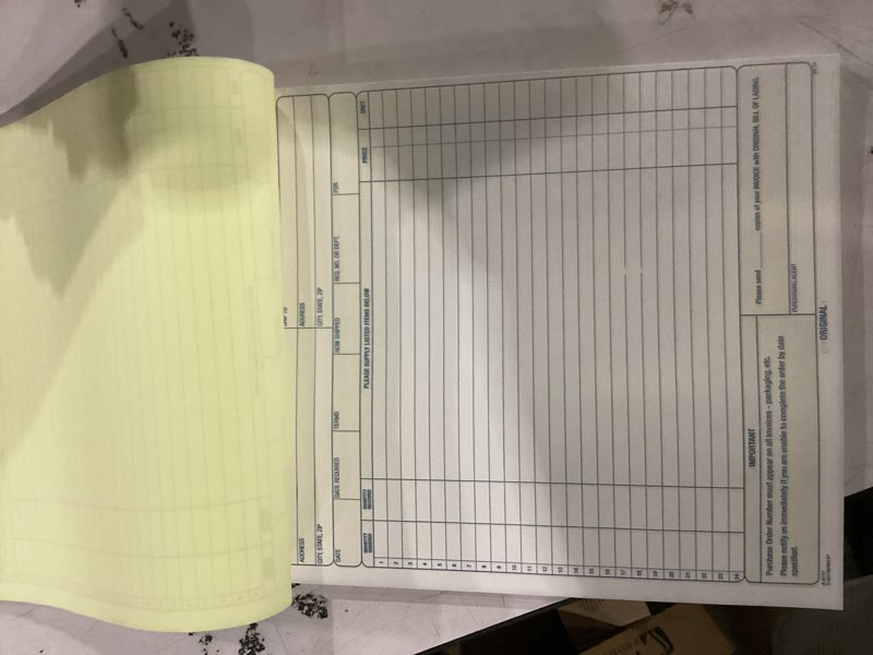 Condition photo showing Good Condition for tops, top46146, carbonless 3-part purchase order books, 1 each