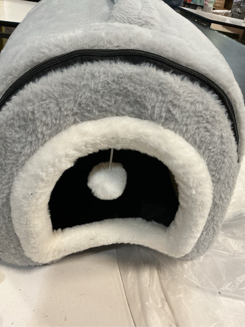 Condition photo showing As Is for cat bed for indoor cats?foldable cat cave?anti-slip & water-resistant bottom?cat houses for indoor cats or small dogs, kitten tent, rabbit bed?cat beds & furniture