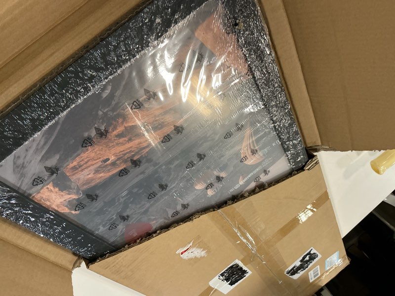 Condition photo showing Good Condition for 13x39 Picture Frame for Wall Display, 13x39 Black Picture Frame with Shatter Resistant Plexiglass, Stable and Sturdy 13 x 39 Poster Frame for Wall Display, Handpicked Gift Collection, 1 Pack