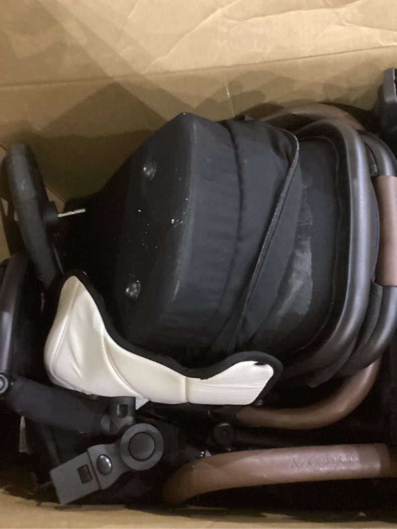 Condition photo showing As Is for Momcozy ChangeGo Baby Stroller, Convertible Single-to-Double-to-Wagon Stroller with 23 Configurations, Bassinet and Seat Included, Large PU Wheels, All-Wheel Suspension ? Extendable UPF50+ Canopy