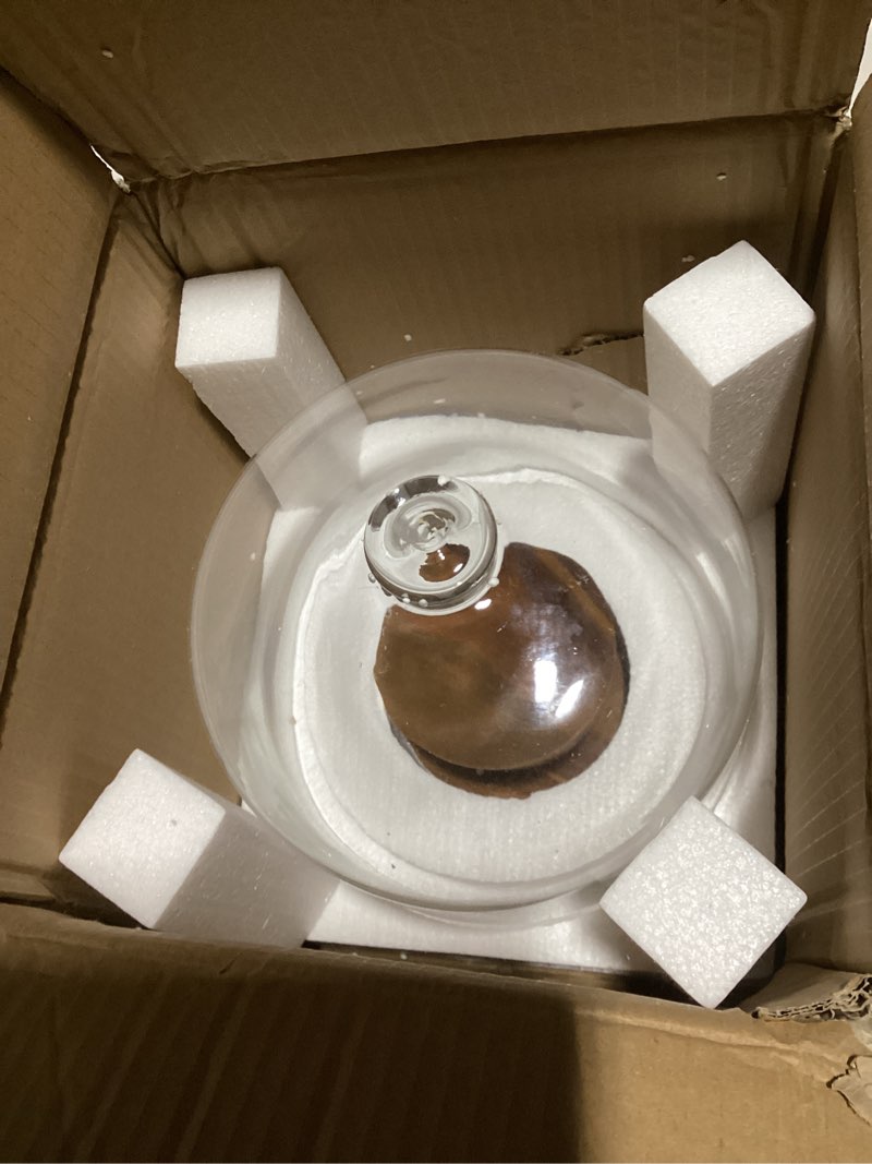 Condition photo showing Good Condition for WHOLE HOUSEWARES Flat Round Wood Server Cake Stand with Dome | Cake Display Server Tray for Kitchen, Birthday Parties, Weddings, and Baking Gifts | Clear Glass Dome Lid