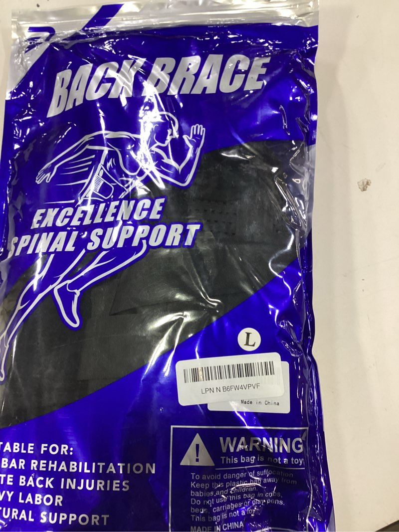 Condition photo showing New/Like New for posture corrector for women & men, back brace advanced full back support for upper & lower back pain relief, spine, neck, and hump, x-style medical-grade lumbar support system with adjustable shoulder straightener and breathable design for long sitting and exercise black large (waist 39"-43")