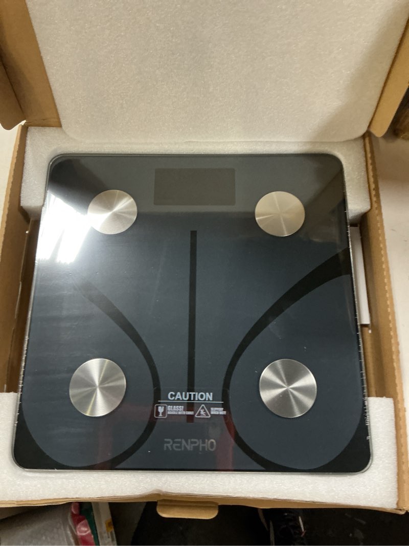 Condition photo showing Good Condition for renpho smart scale for body weight, fsa&hsa eligible, digital bathroom scale bmi weighing bluetooth body fat scale, body composition monitor health analyzer with smartphone app, 400 lbs - elis 1 black 11"/280mm