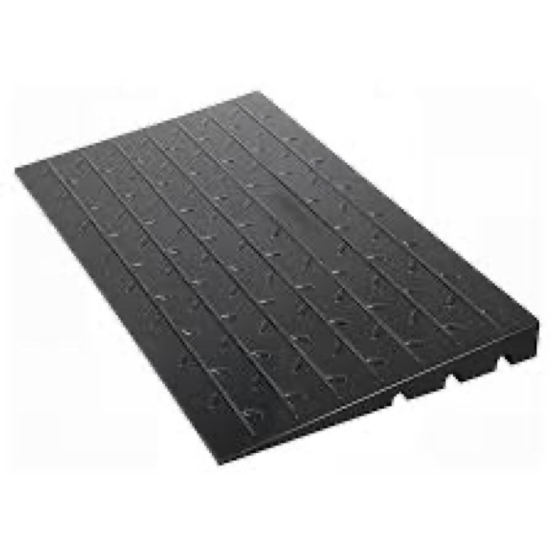 vevor 4" rise rubber threshold ramp, 3 channels cord cover door ramp, no-slip surface, 2200 lbs load capacity rubber ramp for for home doorways driveways curb home steps, 41.8" l x 24" w x 4" h, 65lbs
