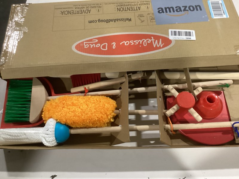 Condition photo showing Good Condition for Melissa & Doug Let's Play House Dust! Sweep! Mop! 6 Piece Pretend Play Set - Toddler Toy Cleaning Set, Pretend Home Cleaning Play Set, Kids Broom And Mop Set For Ages 3+