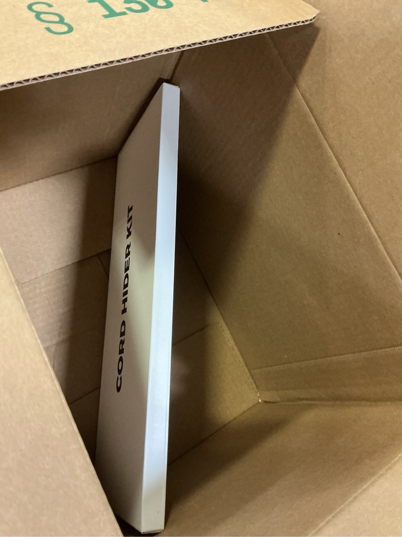 Condition photo showing Good Condition for Yecaye Cord Hider, One-Cord Cable Concealer, Cord Covers for Wires on Wall, Easy Install Cable Management Kit for 2 Small Wires, Cables Raceway Home Office, W0.59in H0.4in, White Small White