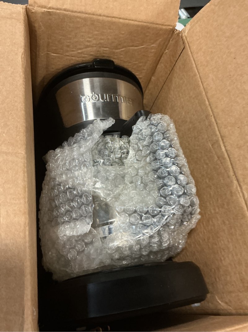 Condition photo showing Good Condition for Gourmia 12 Cup One-Touch Coffee Maker – Pause and Serve with Automatic Keep Warm, Easy View Water Window, Compact Design, Stainless Steel Accents, Black