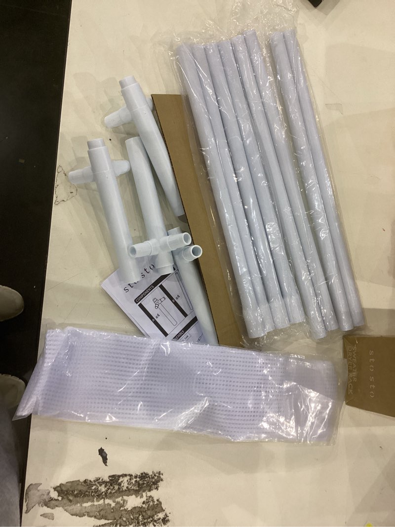 Condition photo showing Good Condition for STO STO Sweater Drying Rack, 1-Pack Stackable Mesh Clothes Drying Rack, Laundry Drying Rack for Sweaters, Socks, Toys, White 1 Pack