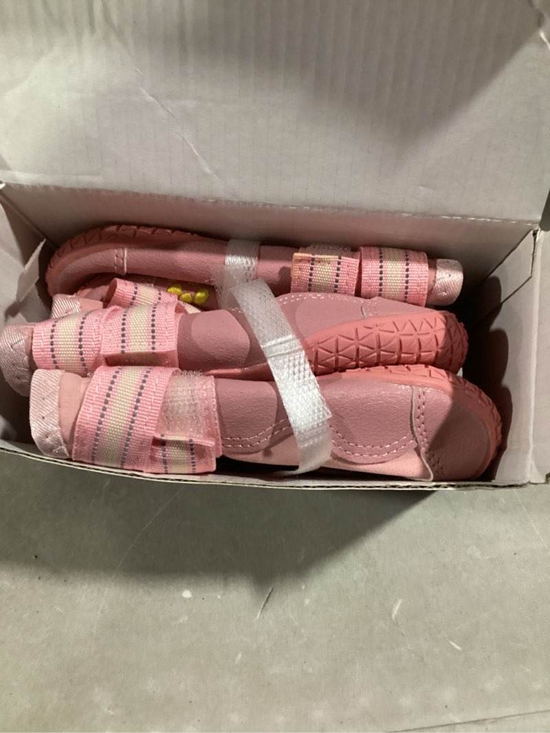 Condition photo showing Good Condition for QUMY Dog Shoes for Large Dogs, Medium Dog Boots & Paw Protectors for Winter Snowy Day, Summer Hot Pavement, Water-Resistant in Rainy Weather, Outdoor Walking, Indoor Hardfloors Skid-Resistant Sole Pink Size 6: 2.6''x3.0''(W*L) (Pack of 4)