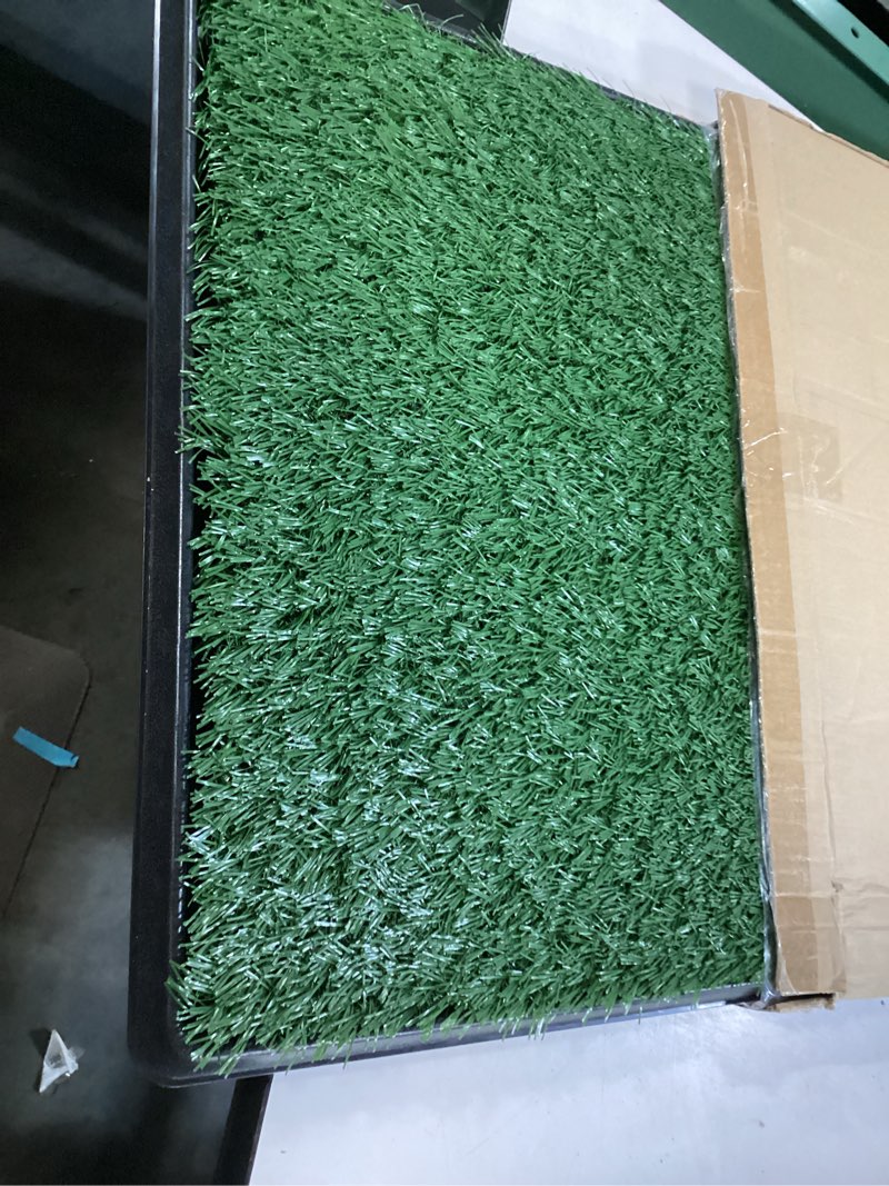 Condition photo showing Good Condition for Artificial Grass Puppy Pee Pad for Dogs and Small Pets - 20x30 Inch, Reusable 4-Layer Turf Pads for Dogs with Tray - Indoor and Outdoor Fake Grass Potty Pet Supplies by PETMAKER Large 4-Layer System