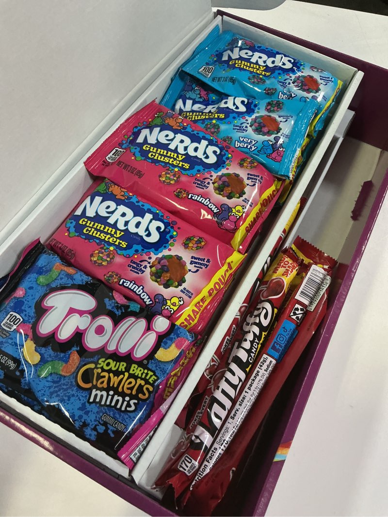 Condition photo showing New/Like New for Best if used by -Apr/13/2026) Nerds, SweeTARTS, Trolli and Laffy Taffy Party Mix Candy