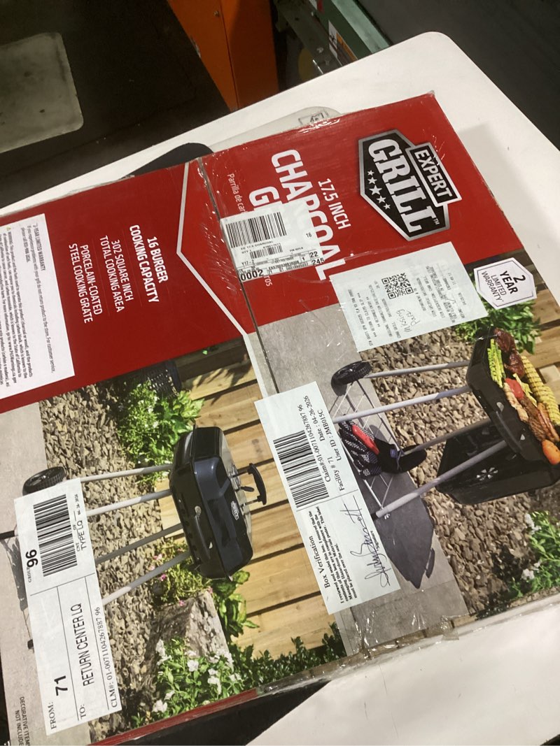 Condition photo showing New/Like New for expert grill 17.5 inch charcoal grill with removable lid
