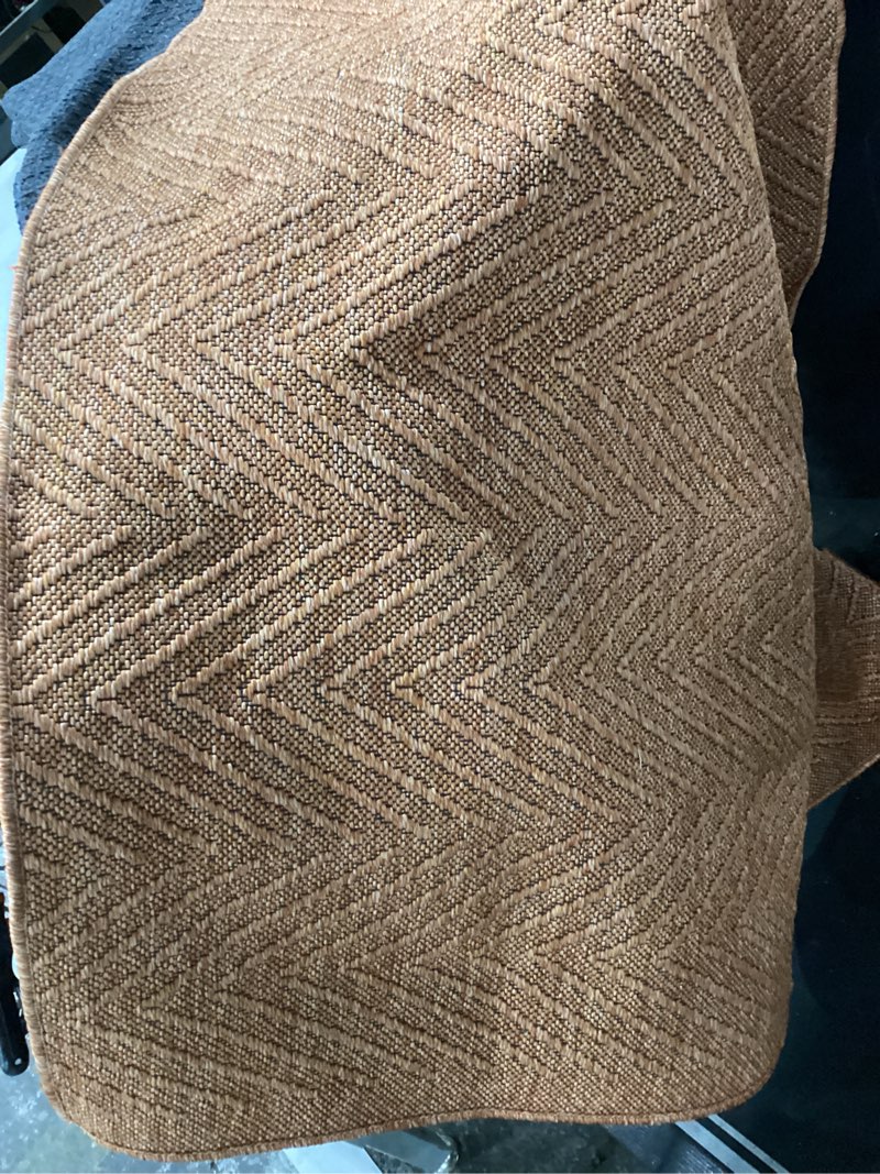 town & country basics pax herringbone textured solid everwash® washable area rug, low pile, non-slip