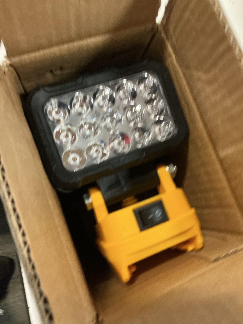 Condition photo showing New/Like New for 2 pack 6000 lumen 40w led work light compatible with dewalt 20v max, cordless jobsite flood light, bright portable outdoor flashlight (battery not included)