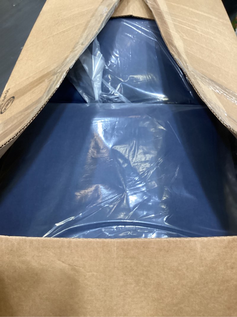 Condition photo showing Good Condition for arden outdoor loveseat cushion set, 48 x 24, water repellent, fade resistant, cushion set for couch, bench, and swing, sapphire blue leala