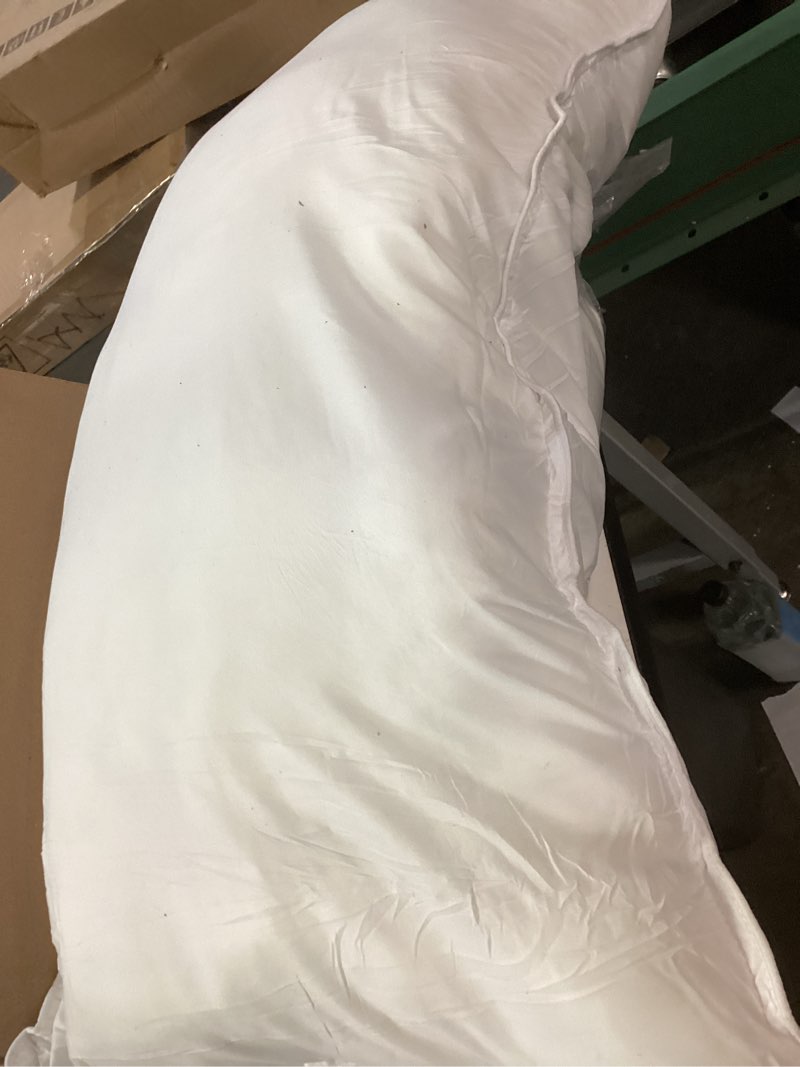 Condition photo showing As Is for Amazon Basics Down Alternative Pillows for Stomach and Back Sleepers, Soft Density, Standard, Pack of 2, White, 20 in L x 36 in W Standard (Pack of 2) Soft
