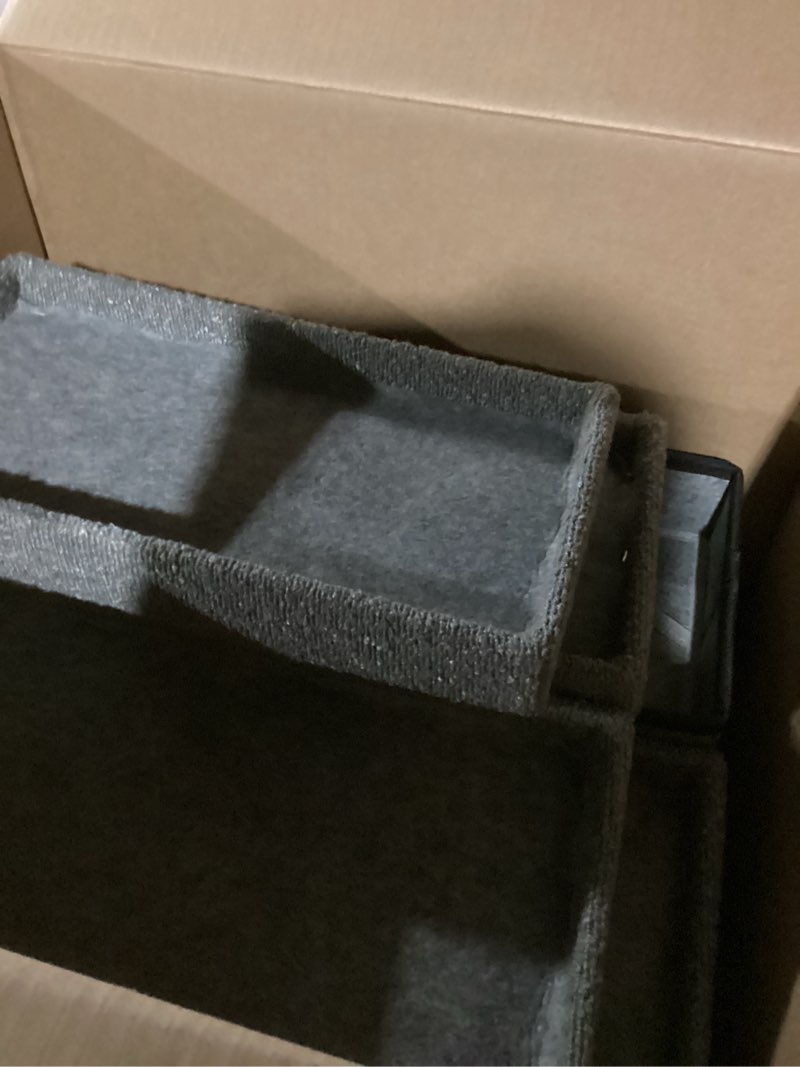 Condition photo showing As Is for 5-Step Dog Stairs for Small, Medium and Large Dogs with Storage Box - Durable Folding Pet Steps, Padded Lid and Container; Dog Steps for Bed and Couch + Hair Brush Gift (Light Grey, Large, 5.0) Light Grey 5.0 Large