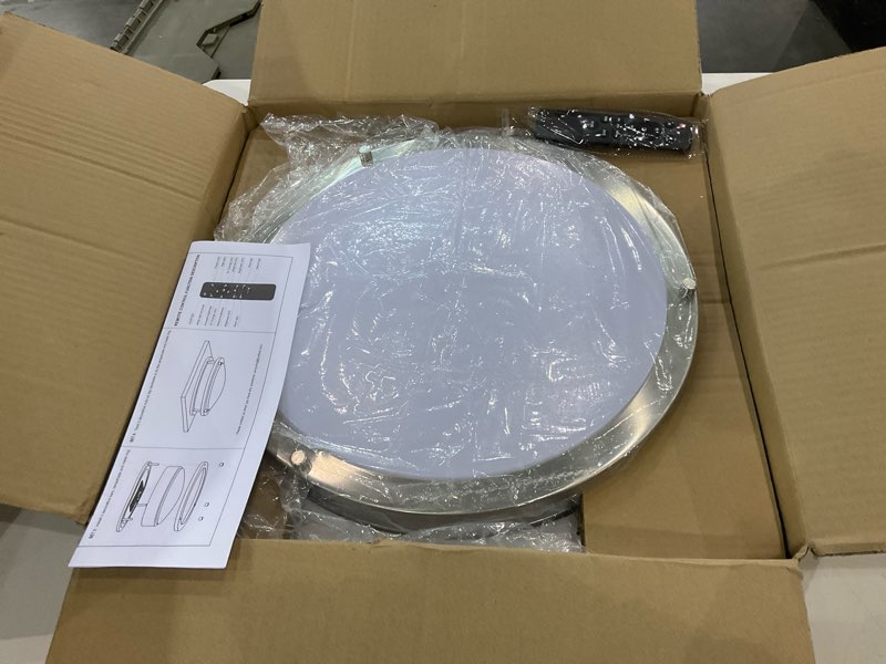 Kalium LED Ceiling Light with Remote 16 Inch Flush Mount Ceiling Light Fixture, 32W 3000K-6000K Adju