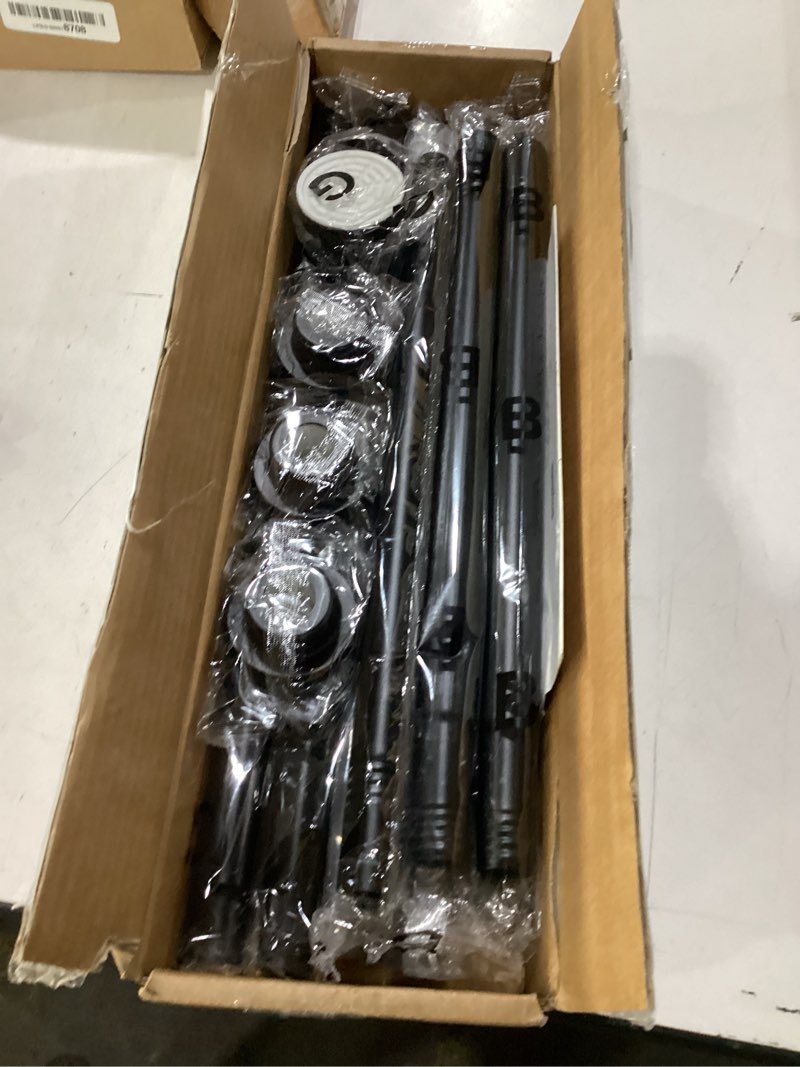 Condition photo showing Good Condition for enjoybasics 2 pack adjustable spring tension curtain rods 32 to 66 inches, stainless steel matte black shower rod no drilling for window, bathroom, closet, room divider, 7/8" diameter black 32-66"