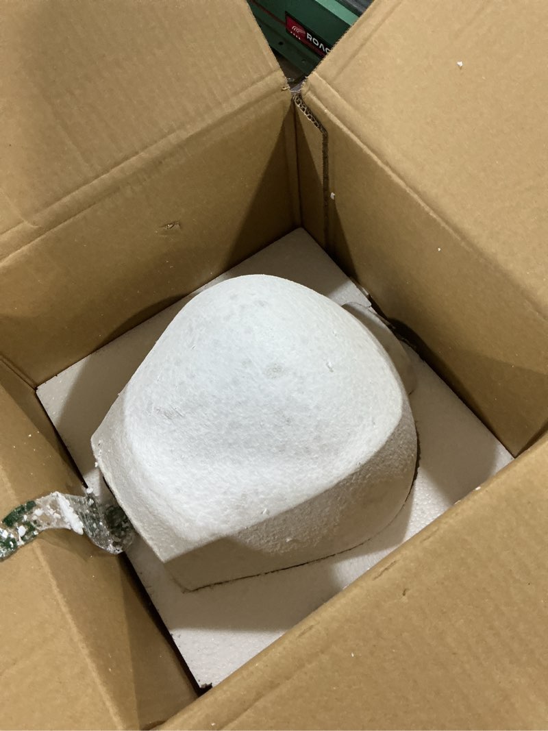 Condition photo showing As Is for handemade large round vase for centerpieces, white rustic vase farmhouse decor, distressed textured for home decorations, earthy room decor aesthetic, stone look ceramic clay pottery, 10 inch