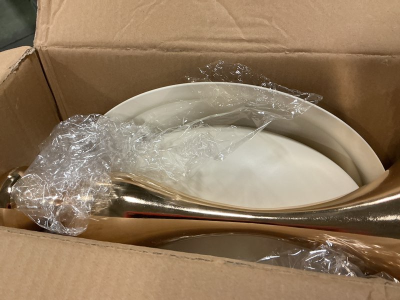 Condition photo showing Good Condition for Metal Round End Table,Modern Pedestal Table,Corner Drink Tables,Accent Side Table Nightstand for Living Room,Patio and bar (Cream White)