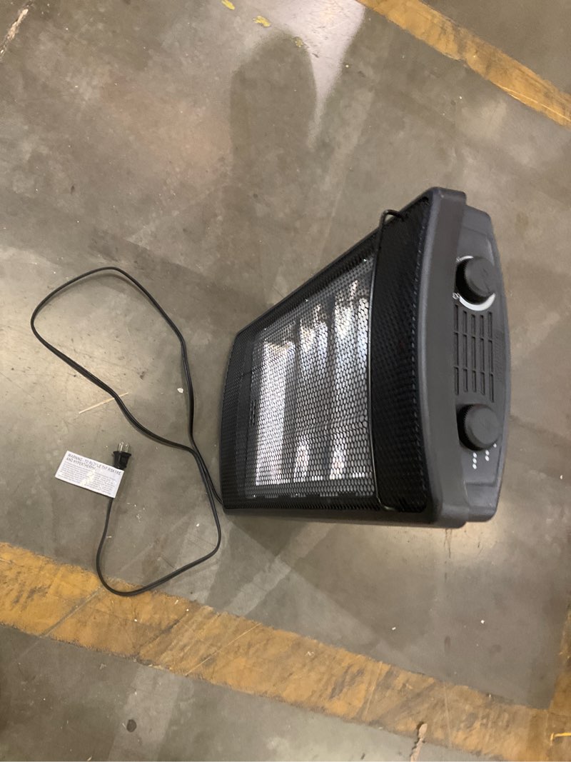 Condition photo showing As Is for utilitech 1500 -watt infrared quartz tower indoor electric space heater with thermostat