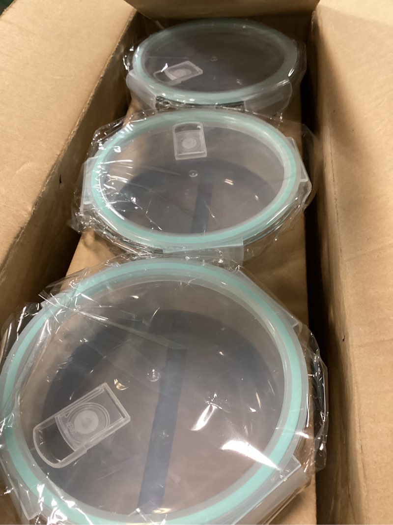 Condition photo showing New/Like New for 8 Pcs Round Glass Containers with Lids Airtight 4 Cup Glass Storage Containers Set Meal Prep Containers for Soup Leftover Microwave, Dishwasher, and Freezer Safe (6pc)