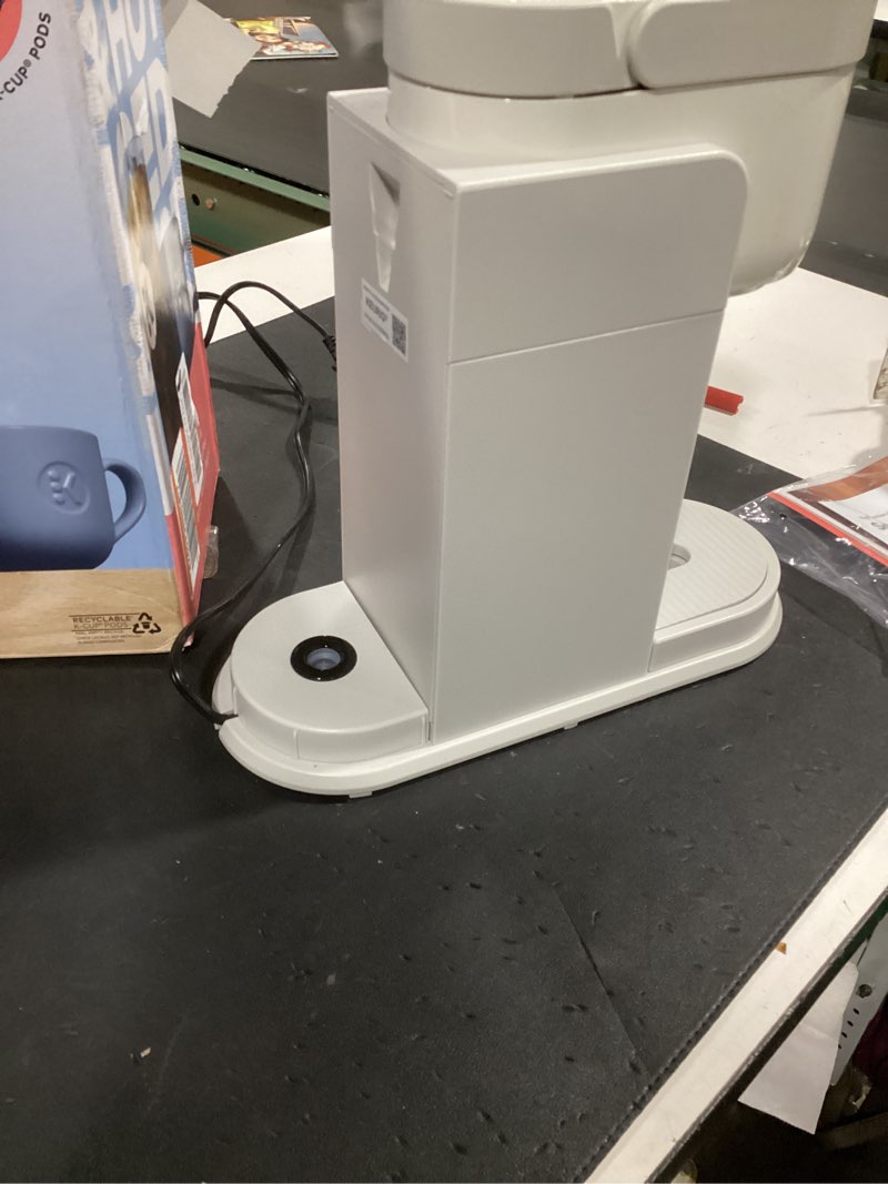 Condition photo showing As Is for (incomplete) keurig k-express single serve k-cup pod coffee maker, 3 brew sizes, strong button feature, 42oz removable reservoir, warm stone