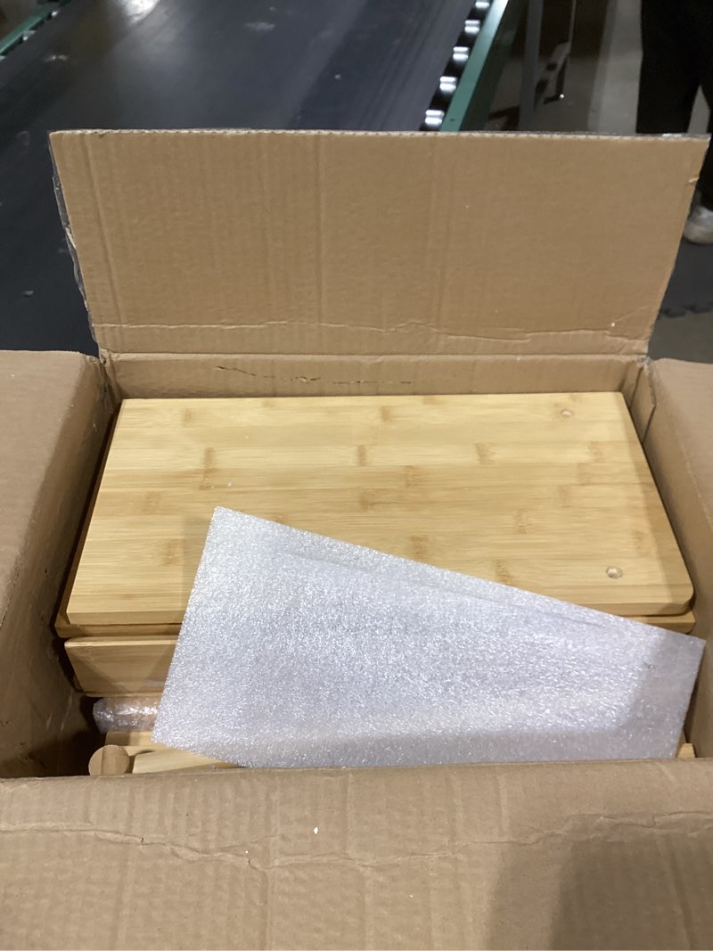 Condition photo showing As Is for AmazerBath Bathroom Wall Cabinet, Bamboo Over The Toilet Storage Cabinet, Hanging Medicine Cabinets with Towel Bar, Wall Mounted Storage Shelf with Adjustable Shelves for Small Spaces 16.5" W x 26.6" H Natural With Striped Door