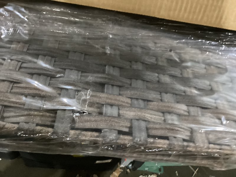 Condition photo showing Good Condition for snughome cat litter box enclosure furniture hidden with litter mat, hidden cat washroom furniture with door, handwoven rattan cat washroom box, indoor pet house for living room, bedroom (brown) brown 20.87"l x 16.93"w x 22.44"h