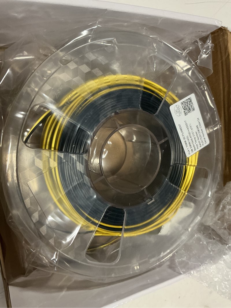 Condition photo showing Good Condition for cc3d silk dual color pla filament black/gold 1.75mm 1kg 3d printer filament two color coextrusion shiny metallic 3d printing material silk black gold pla
