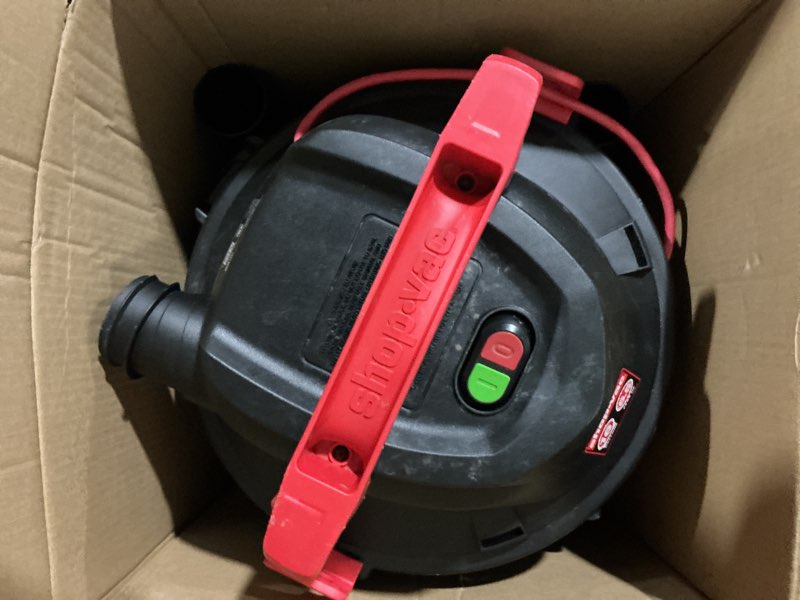 Condition photo showing As Is for shop-vac 16-gallon 6.5 hp corded wet/dry shop vacuum with accessories included
