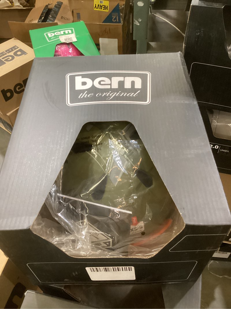 Condition photo showing New/Like New for Bern Kids Nino With Flip Visor Cycling Helmet, Matte Green Dogfight, Smallmedi